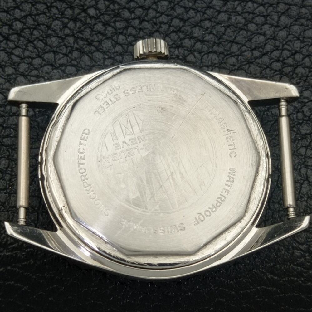 Vintage 1977 Favre Leuba Manual Mens Silver Watch W/Leather Strap - Picture 7 of 7